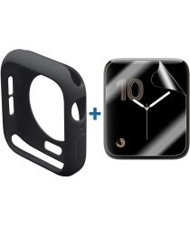 Apple Watch 40MM Hoesje Flexibel TPU met Folie Screenprotector Zwart