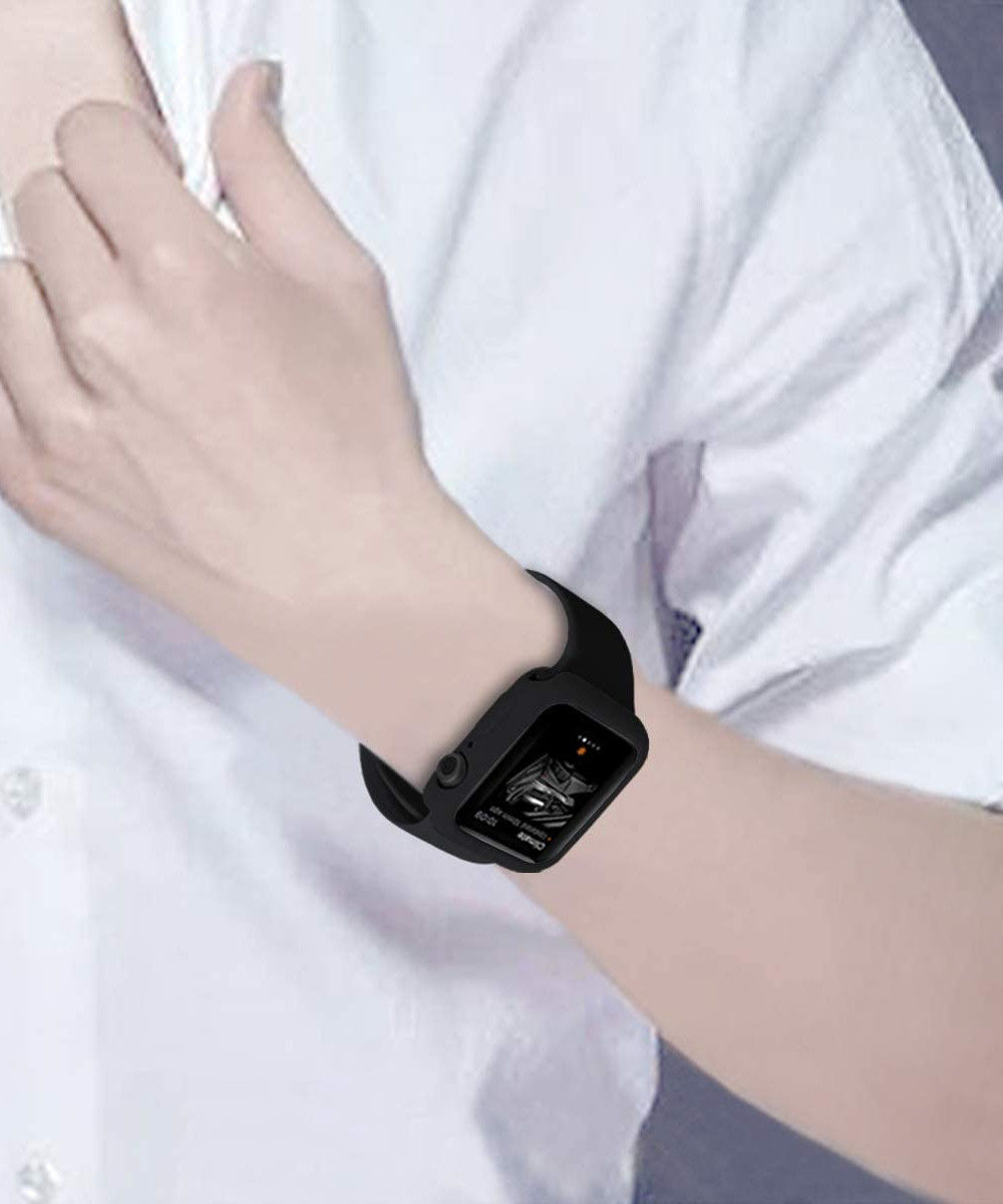 Apple Watch 40MM Hoesje Flexibel TPU met Folie Screenprotector Zwart afbeelding 3