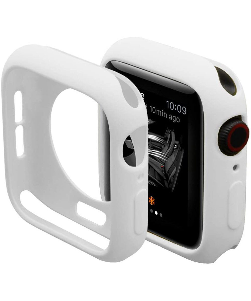 Apple Watch 44MM Hoesje Flexibel TPU met Folie Screenprotector Wit afbeelding 7