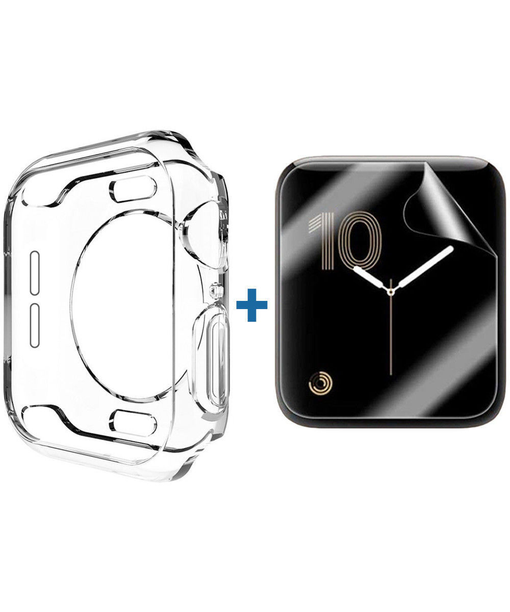 Apple Watch 40MM Hoesje (Flexibel TPU) met Folie Screenprotector - Clear afbeelding 1
