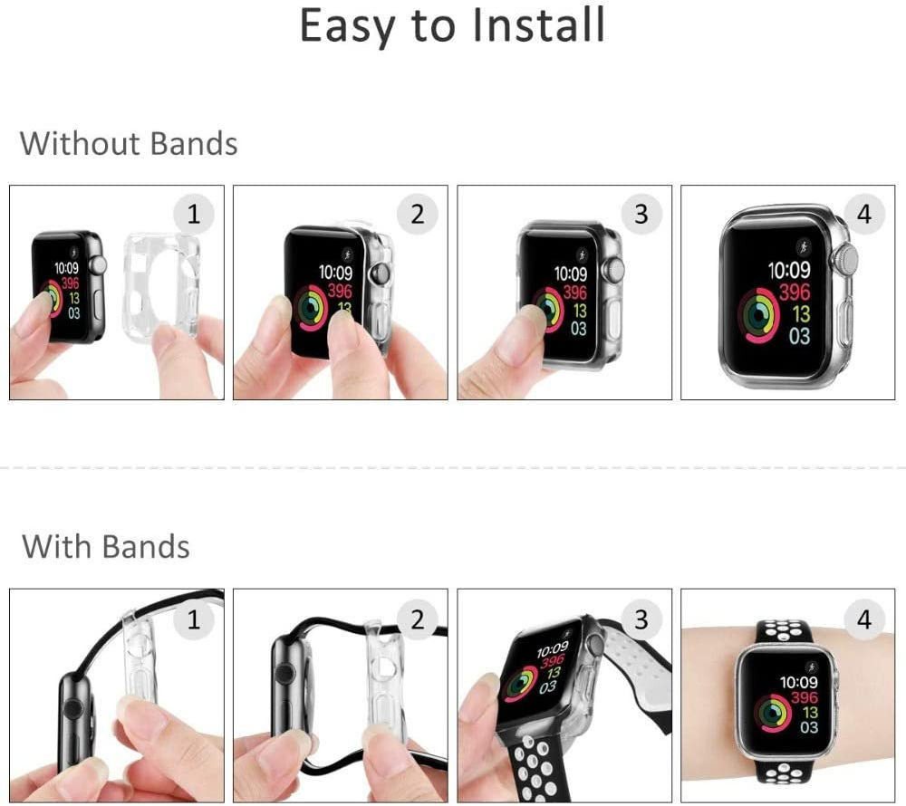 Apple Watch 40MM Hoesje (Flexibel TPU) met Folie Screenprotector - Clear afbeelding 7
