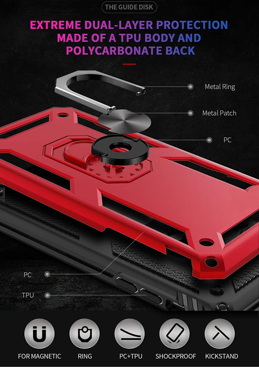 Apple iPhone SE (2020) / 8 / 7 Draaibaar Stand Hoesje TPU Rood afbeelding 3