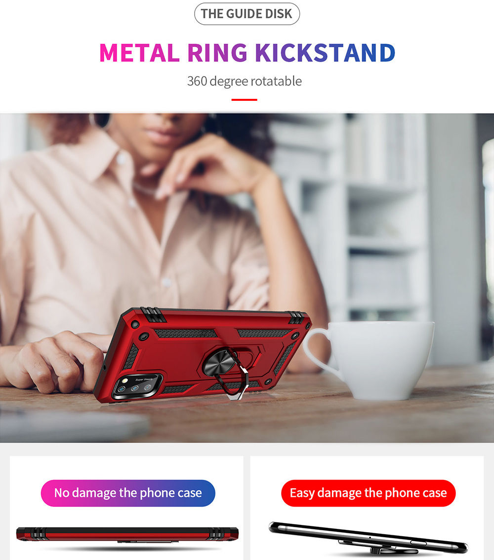 Samsung Galaxy A41 Hybride Hoesje met Kickstand Rood afbeelding 5