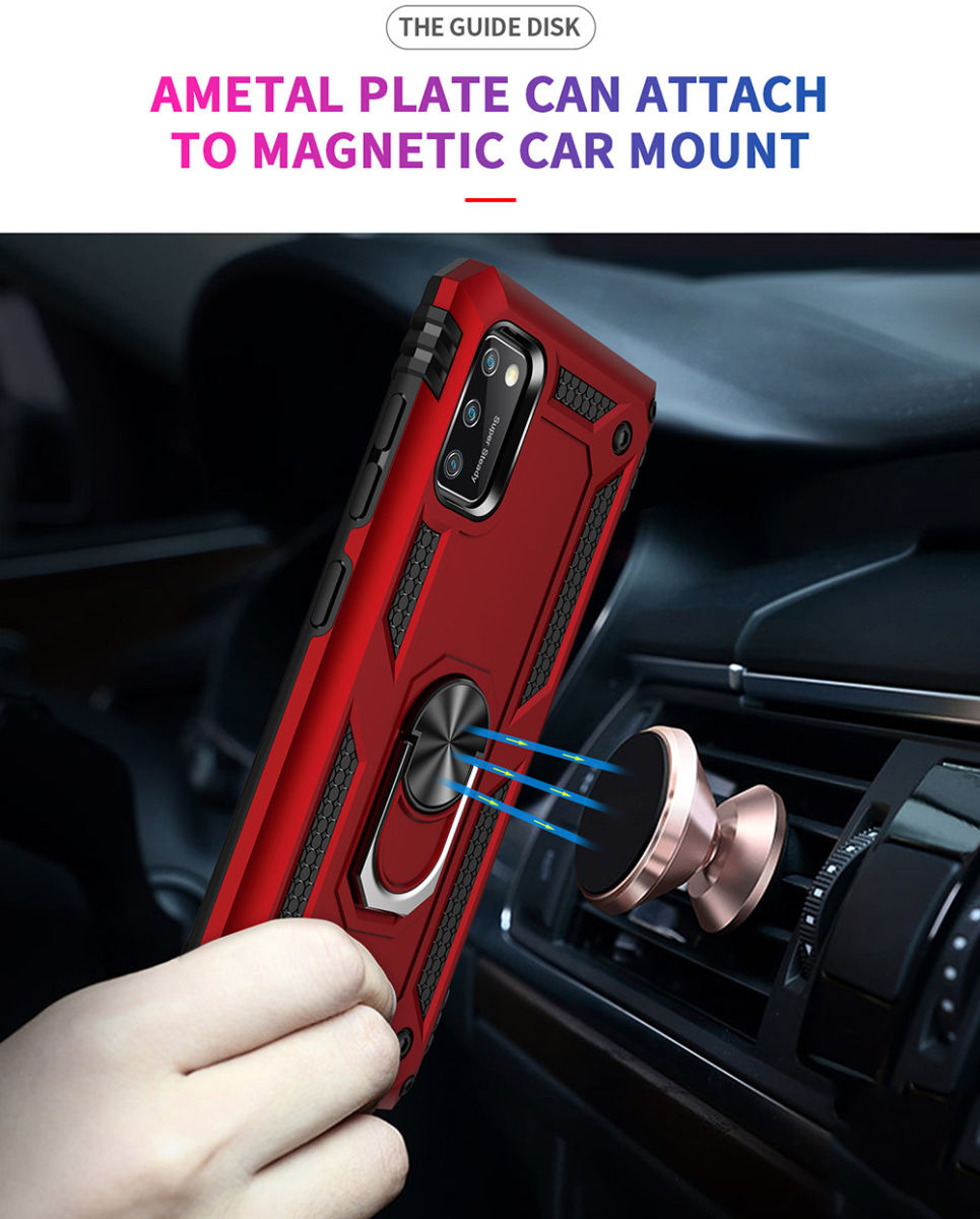 Samsung Galaxy A41 Hybride Hoesje met Kickstand Rood afbeelding 7