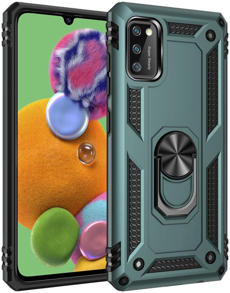 Samsung Galaxy A41 Hybride Hoesje met Kickstand Groen afbeelding 1