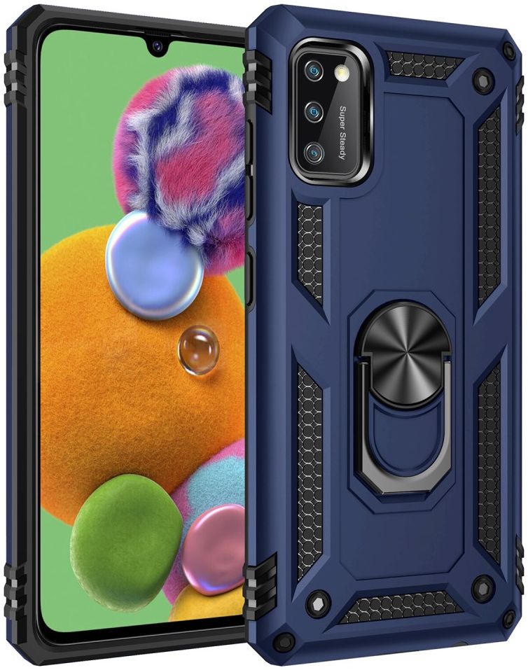 Samsung Galaxy A41 Hybride Hoesje met Kickstand Blauw afbeelding 1