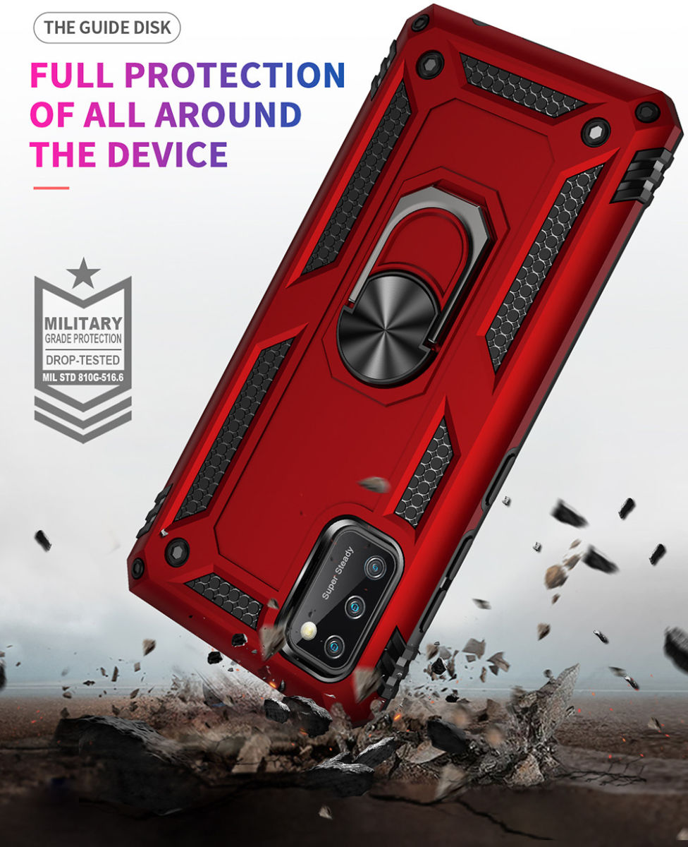 Samsung Galaxy A41 Hybride Hoesje met Kickstand Blauw afbeelding 2