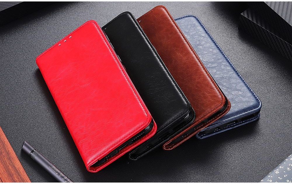 Samsung Galaxy A21s Crazy Horse Leather Wallet Case Rood afbeelding 3
