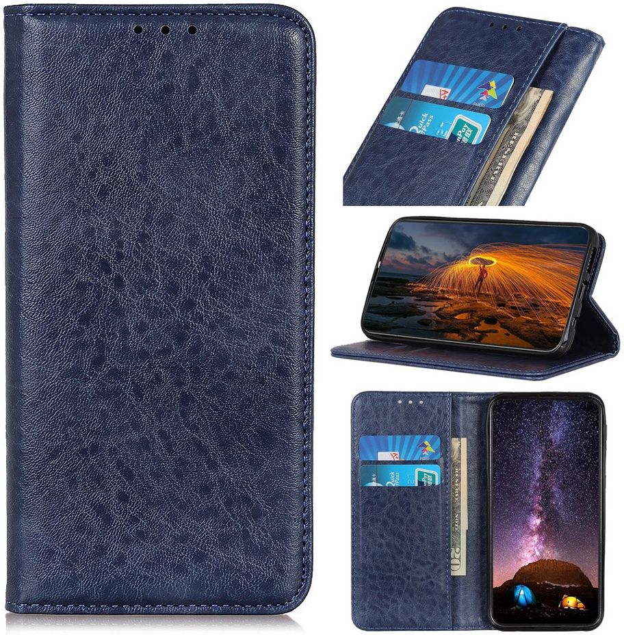 Samsung Galaxy A21s Crazy Horse Leather Wallet Case Blauw afbeelding 2