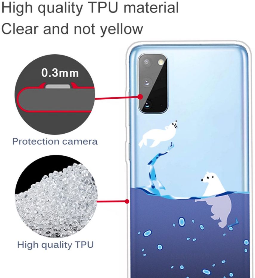 Samsung Galaxy A41 TPU Hoesje met IJsbeer Print afbeelding 2