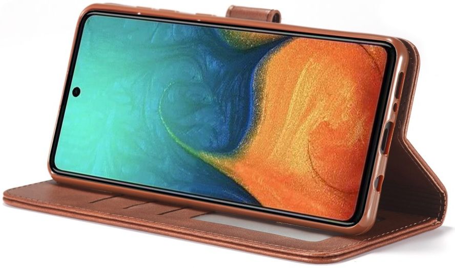 LC.IMEEKE Samsung Galaxy A41 Portemonnee Stand Hoesje Bruin afbeelding 10