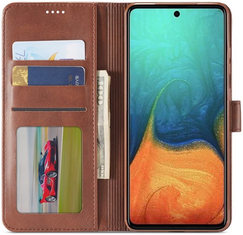LC.IMEEKE Samsung Galaxy A41 Portemonnee Stand Hoesje Bruin afbeelding 9