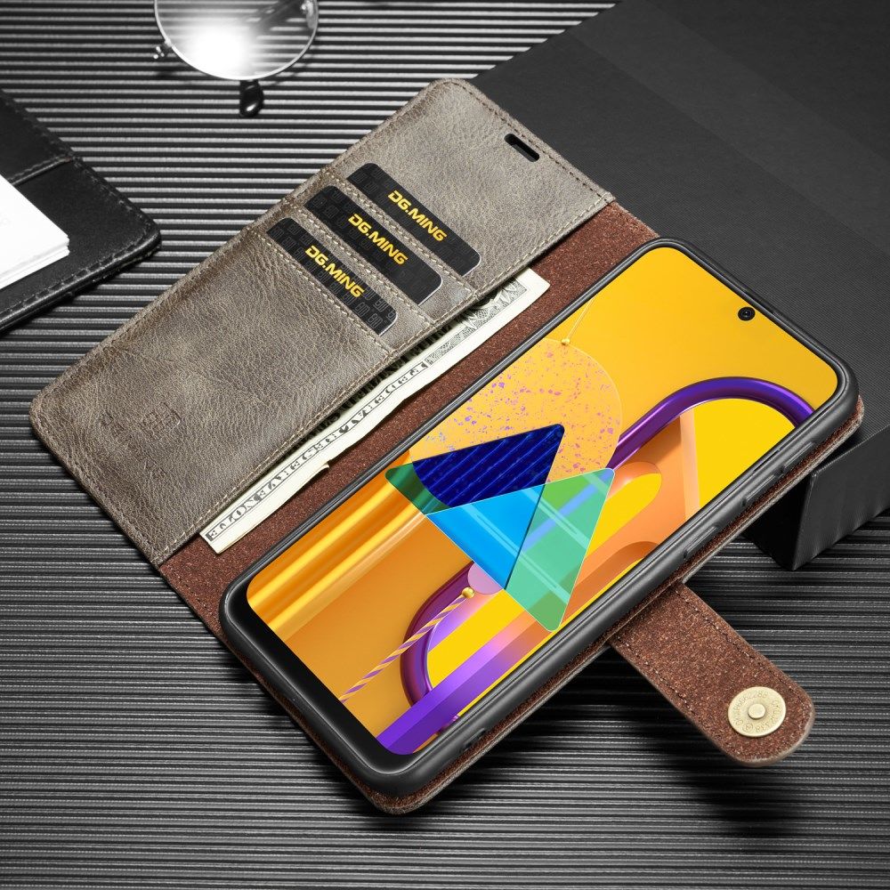 Samsung Galaxy M21 2-in-1 Bookcase en Back Cover Hoesje Grijs afbeelding 2