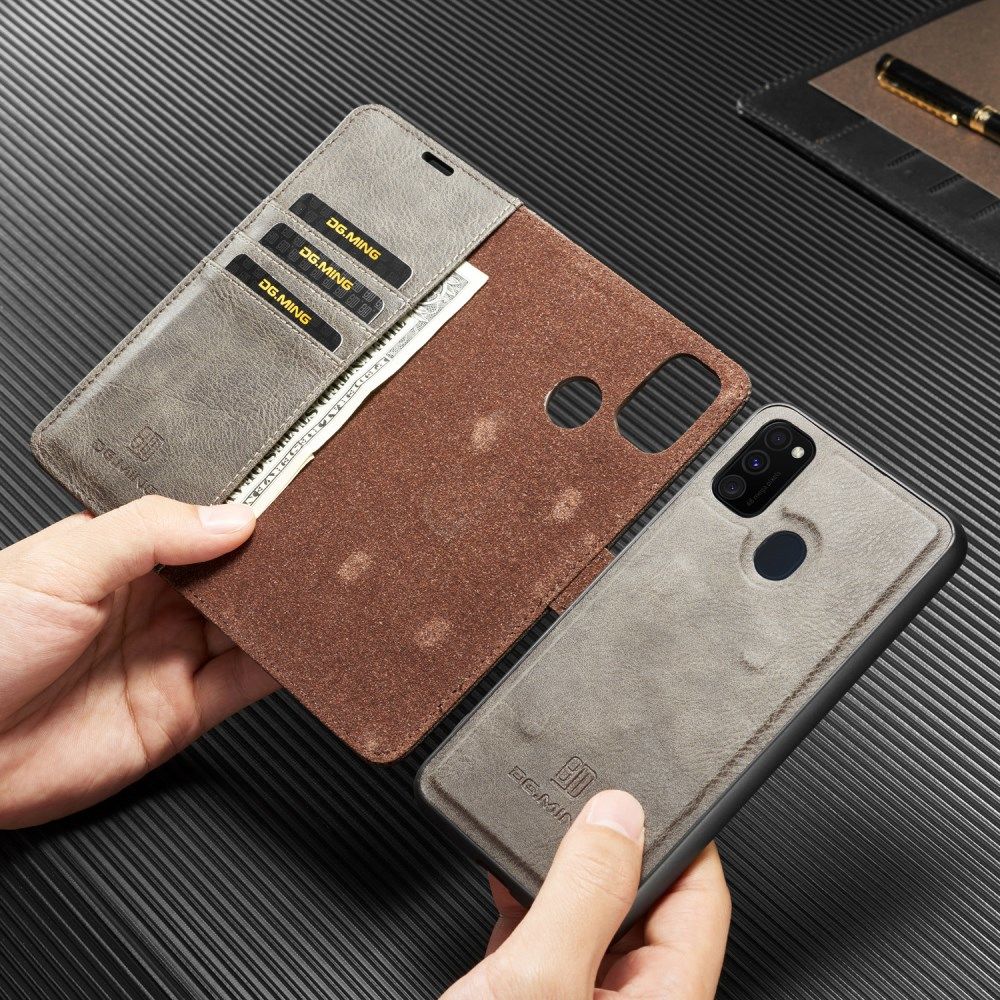 Samsung Galaxy M21 2-in-1 Bookcase en Back Cover Hoesje Grijs afbeelding 9