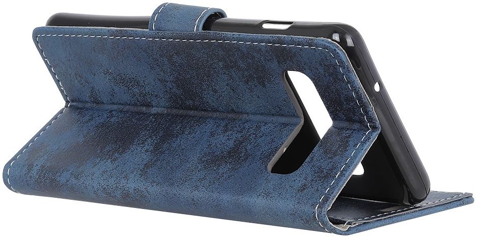 LG V60 ThinQ 5G Hoesje Retro Wallet Stand Kunst Leer Blauw afbeelding 2