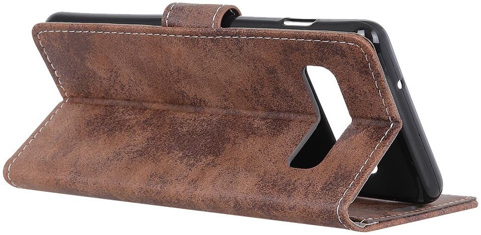 LG V60 ThinQ 5G Hoesje Retro Wallet Stand Kunst Leer Bruin afbeelding 2