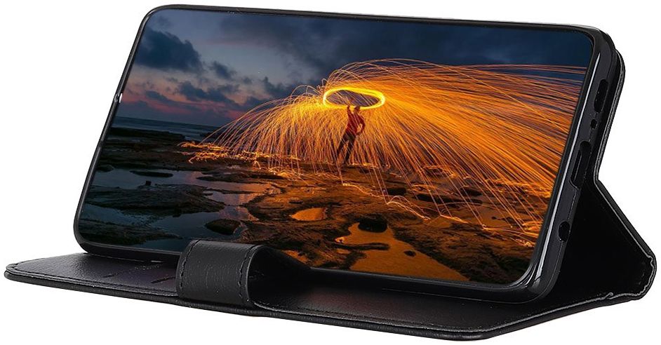 LG V60 ThinQ 5G Hoesje Wallet Stand Kunst Leer Zwart afbeelding 3