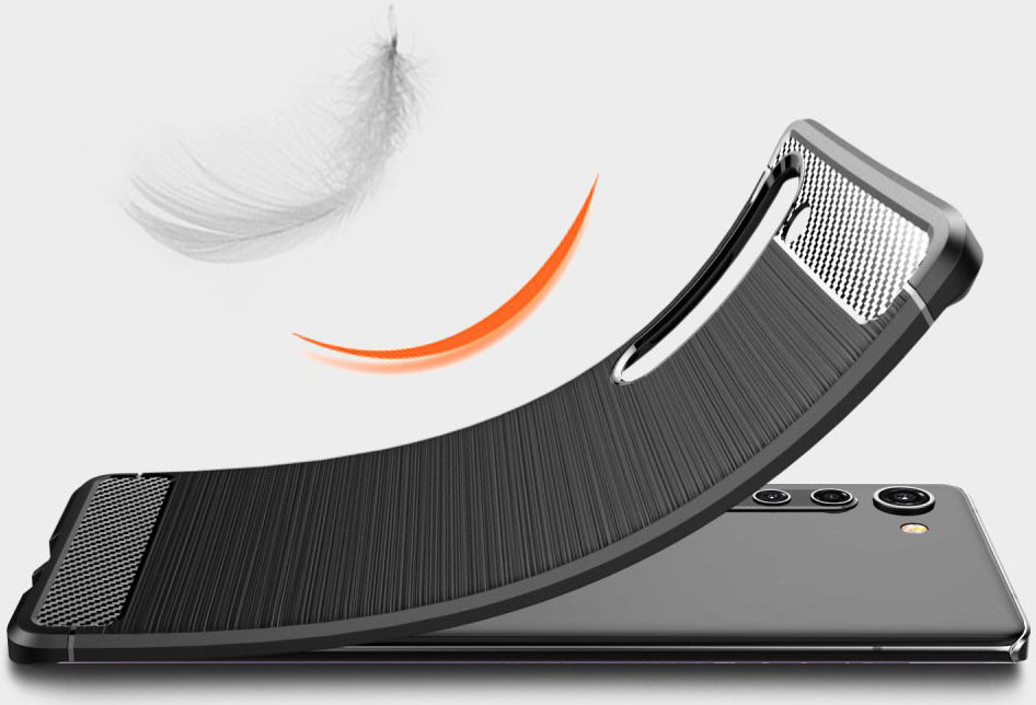 Motorola Edge Geborsteld TPU Hoesje Zwart afbeelding 3