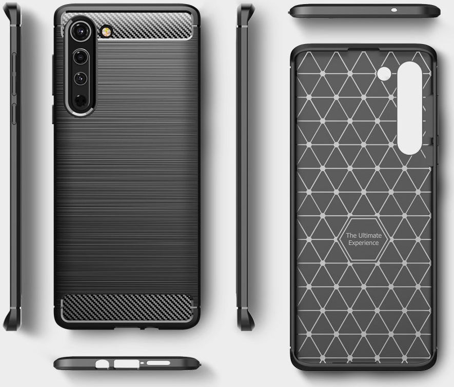 Motorola Edge Geborsteld TPU Hoesje Zwart afbeelding 5