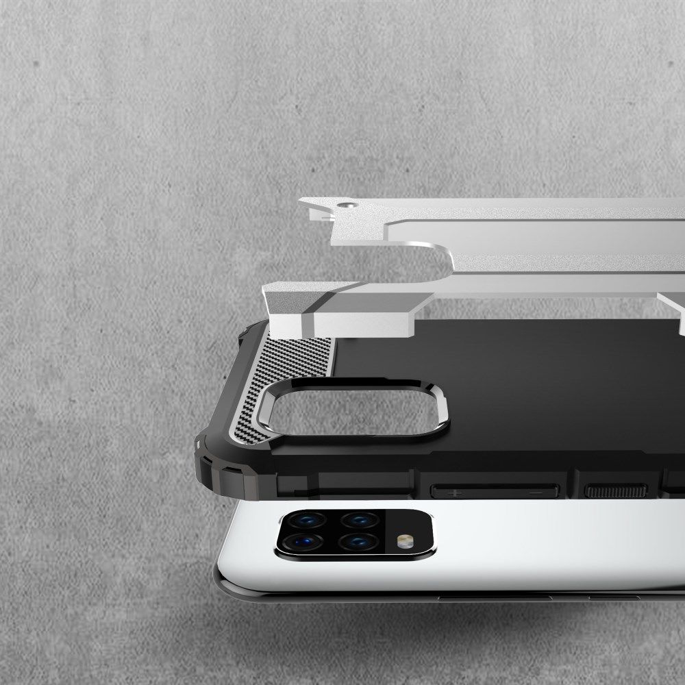 Xiaomi Mi 10 Lite Hoesje Shock Proof Hybride Back Cover Zilver afbeelding 4