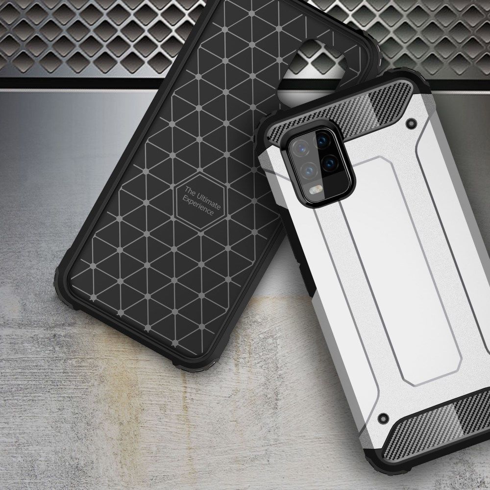Xiaomi Mi 10 Lite Hoesje Shock Proof Hybride Back Cover Zilver afbeelding 6
