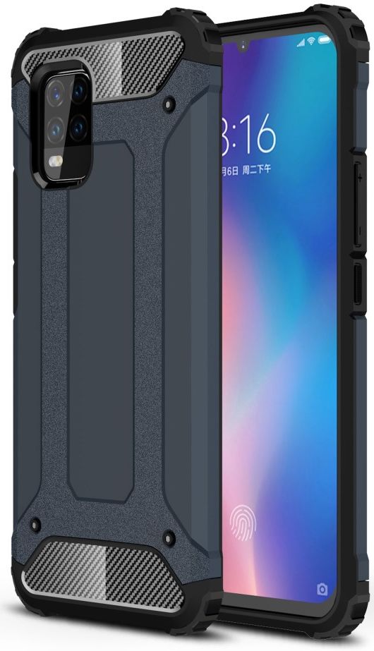 Xiaomi Mi 10 Lite Hoesje Shock Proof Hybride Back Cover Blauw afbeelding 1