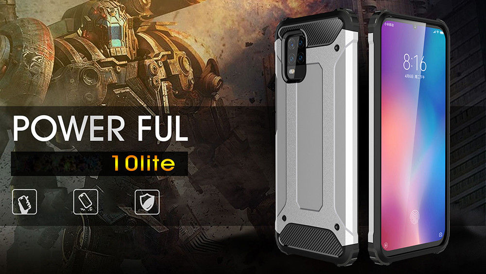 Xiaomi Mi 10 Lite Hoesje Shock Proof Hybride Back Cover Blauw afbeelding 2
