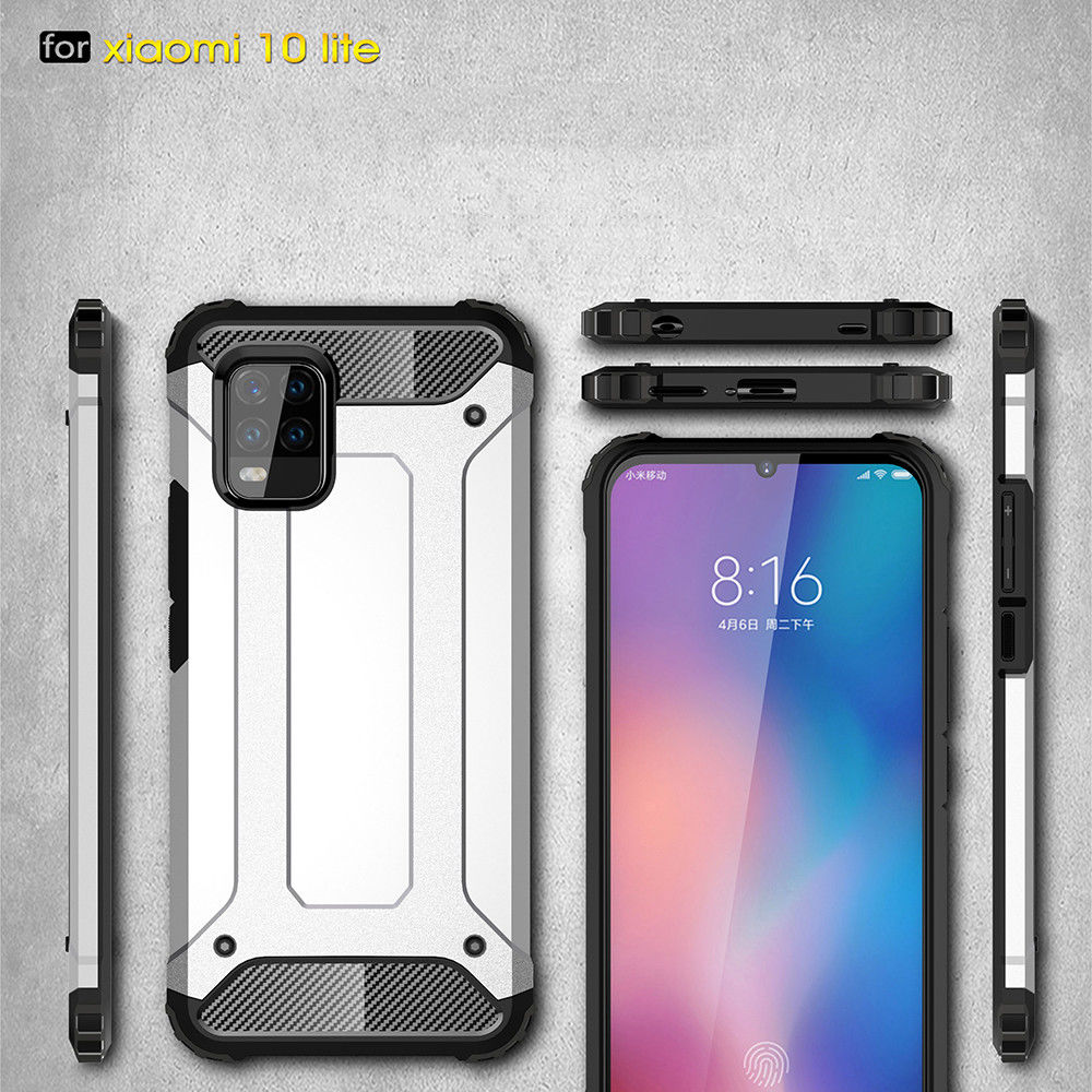 Xiaomi Mi 10 Lite Hoesje Shock Proof Hybride Back Cover Blauw afbeelding 4