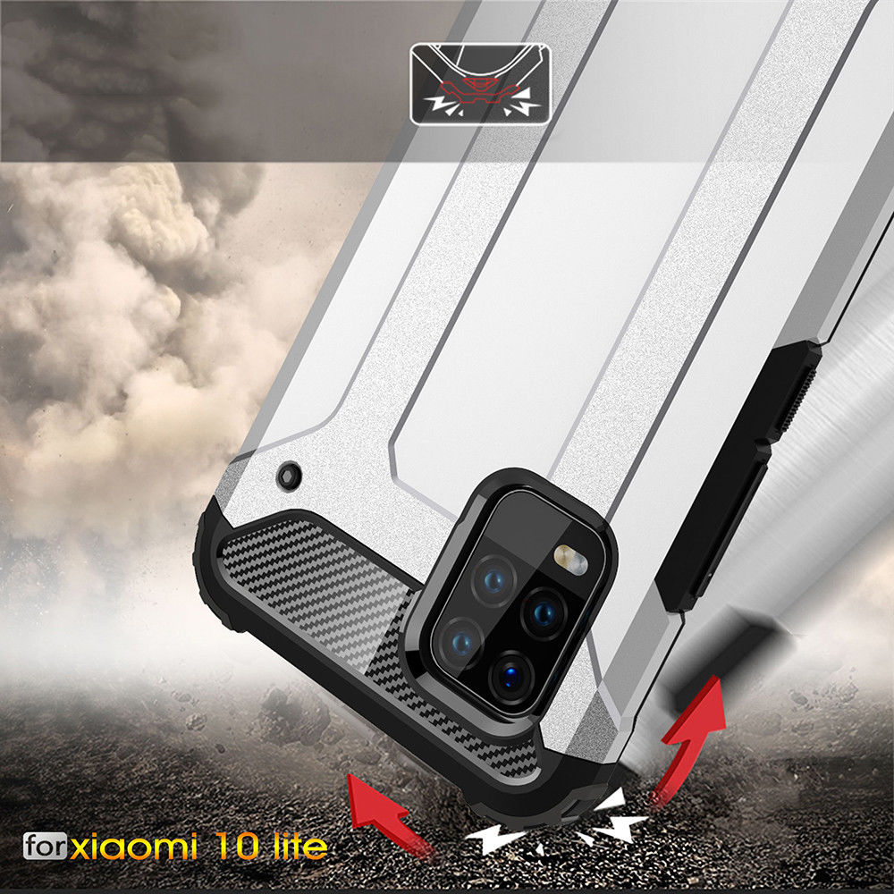 Xiaomi Mi 10 Lite Hoesje Shock Proof Hybride Back Cover Blauw afbeelding 6