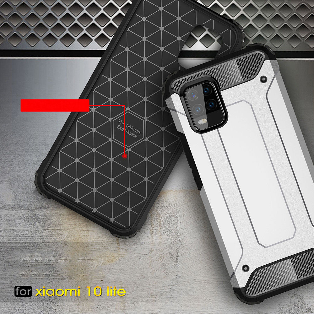 Xiaomi Mi 10 Lite Hoesje Shock Proof Hybride Back Cover Blauw afbeelding 7