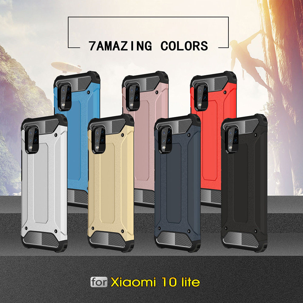 Xiaomi Mi 10 Lite Hoesje Shock Proof Hybride Back Cover Blauw afbeelding 10