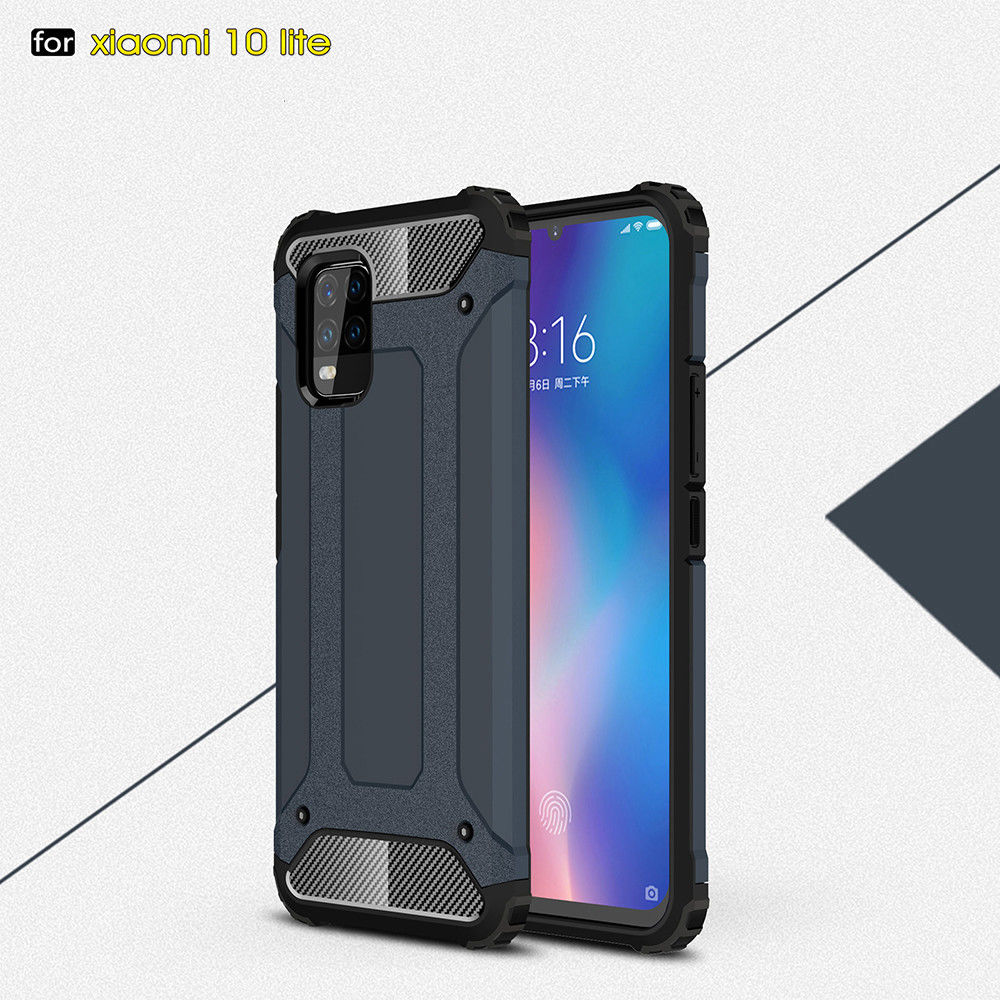 Xiaomi Mi 10 Lite Hoesje Shock Proof Hybride Back Cover Blauw afbeelding 11