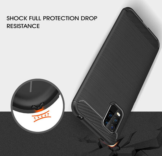 Xiaomi Mi 10 Lite Hoesje Geborsteld TPU fexibele Back Cover Zwart afbeelding 2