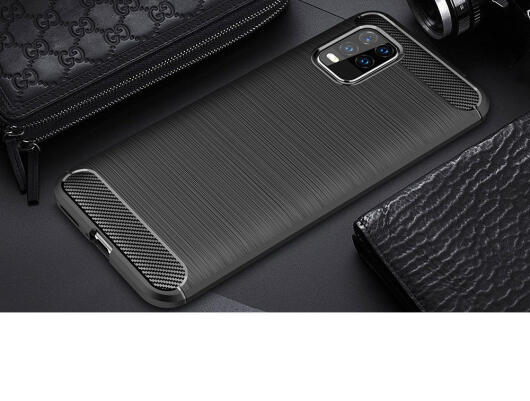 Xiaomi Mi 10 Lite Hoesje Geborsteld TPU fexibele Back Cover Zwart afbeelding 6