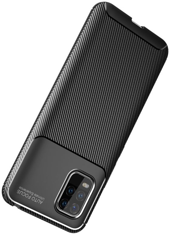 Xiaomi Mi 10 Lite Hoesje Geborsteld Carbon Flexibele Back Cover Zwart afbeelding 7