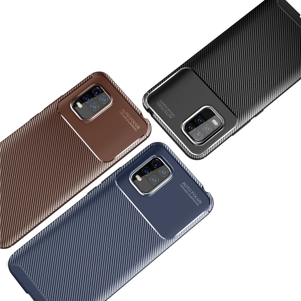Xiaomi Mi 10 Lite Hoesje Geborsteld Carbon Flexibele Back Cover Zwart afbeelding 9