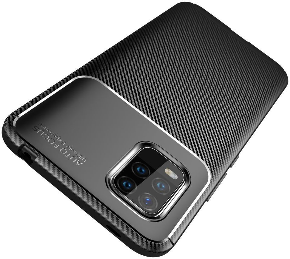 Xiaomi Mi 10 Lite Hoesje Geborsteld Carbon Flexibele Back Cover Bruin afbeelding 3