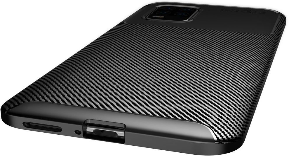 Xiaomi Mi 10 Lite Hoesje Geborsteld Carbon Flexibele Back Cover Bruin afbeelding 4