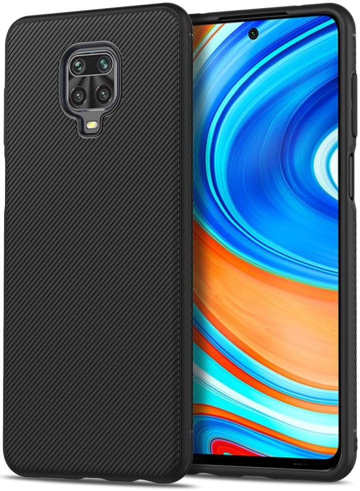 Xiaomi Note 9S / Pro Hoesje Texture TPU Zwart afbeelding 1