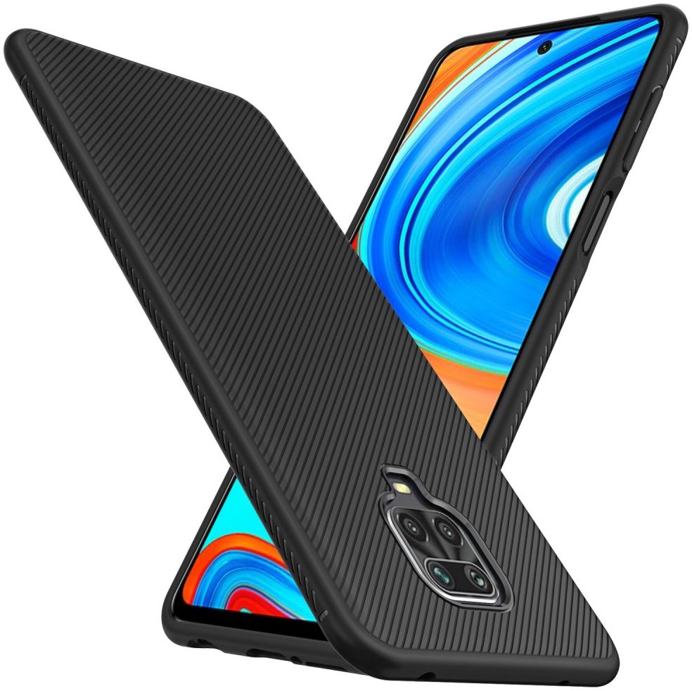 Xiaomi Note 9S / Pro Hoesje Texture TPU Zwart afbeelding 2