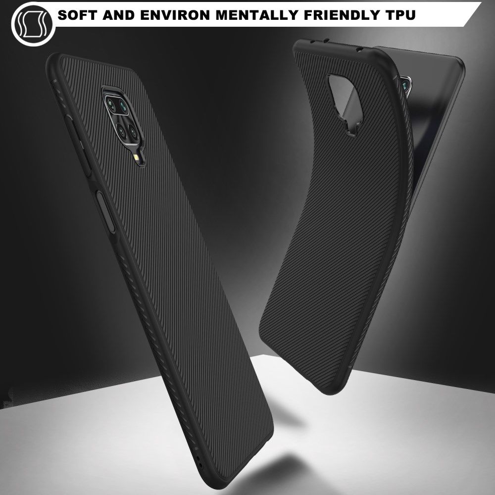Xiaomi Note 9S / Pro Hoesje Texture TPU Zwart afbeelding 3