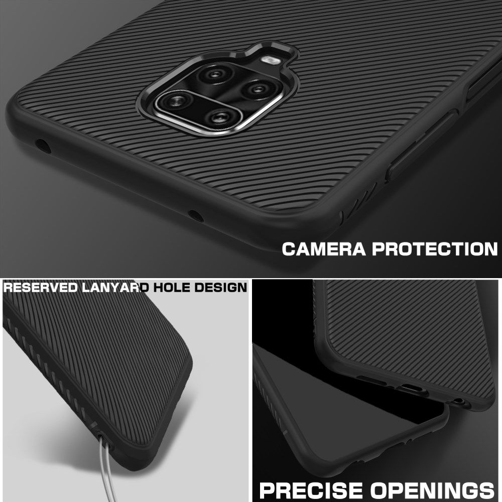 Xiaomi Note 9S / Pro Hoesje Texture TPU Zwart afbeelding 4