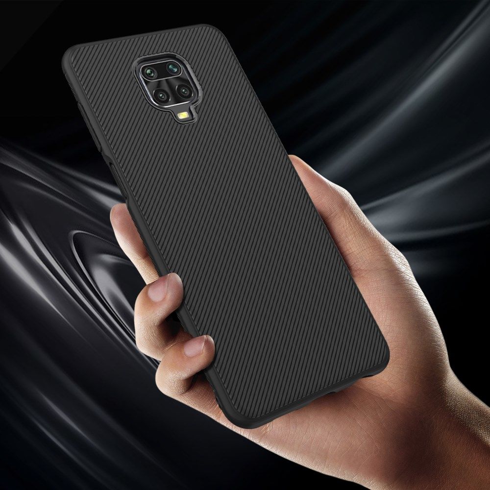 Xiaomi Note 9S / Pro Hoesje Texture TPU Zwart afbeelding 5