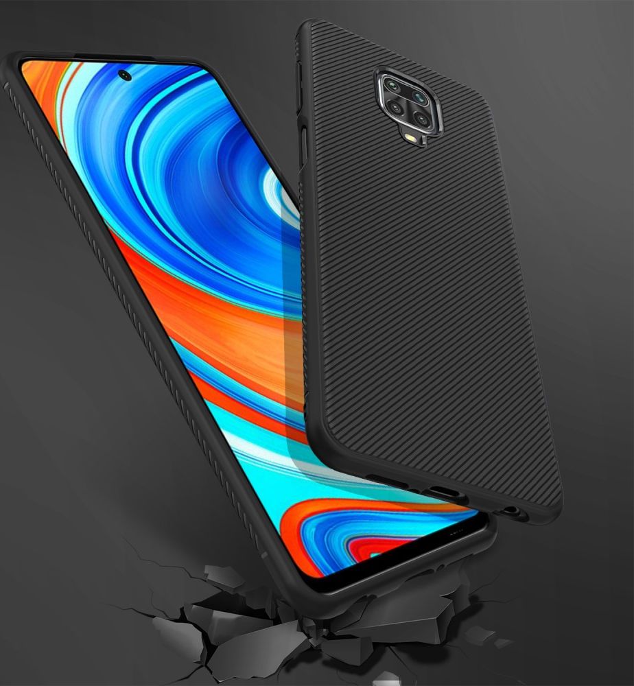 Xiaomi Note 9S / Pro Hoesje Texture TPU Zwart afbeelding 6