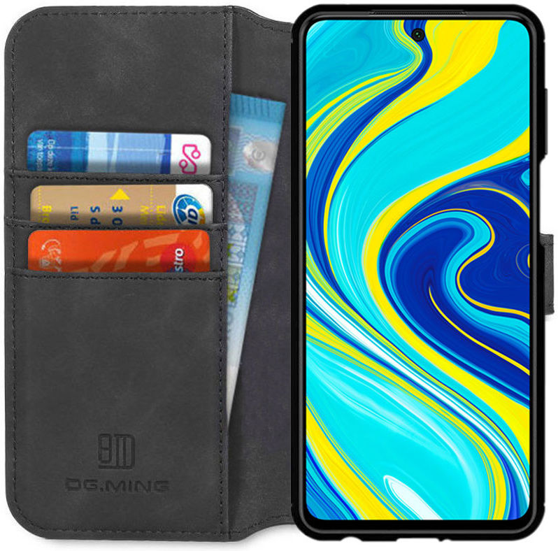 DG Ming Retro Portemonnee Xiaomi Redmi Note 9S / 9 Pro Hoesje Zwart afbeelding 1