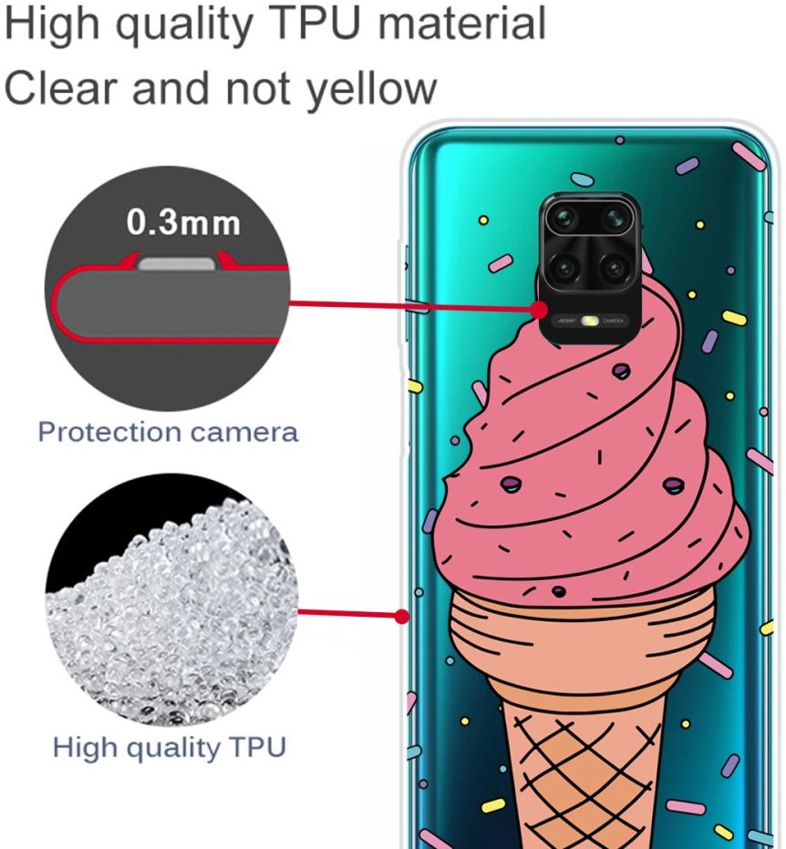Xiaomi Redmi Note 9S / Note 9 Pro Lite Hoesje TPU met IJsje Print afbeelding 4