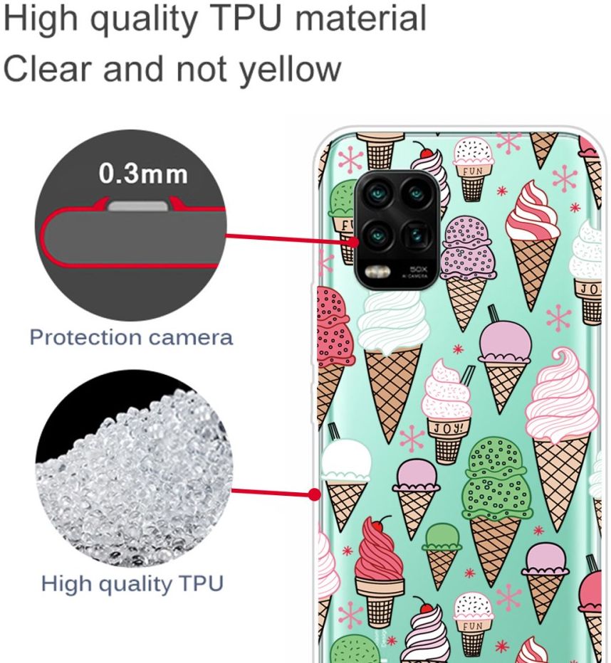 Xiaomi Mi 10 Lite Hoesje TPU met IJsjes Print afbeelding 4