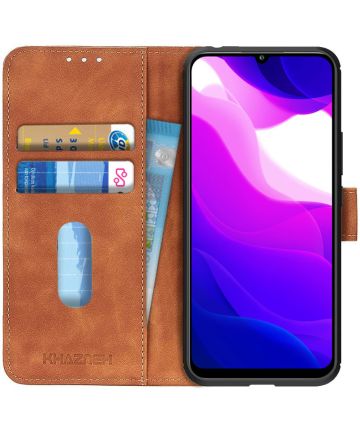 KHAZNEH Xiaomi MI 10 Lite 5G Hoesje Retro Wallet Book Case Bruin Hoesjes
