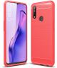 Oppo A8 / A31 Carbon Brushed TPU Hoesje Rood