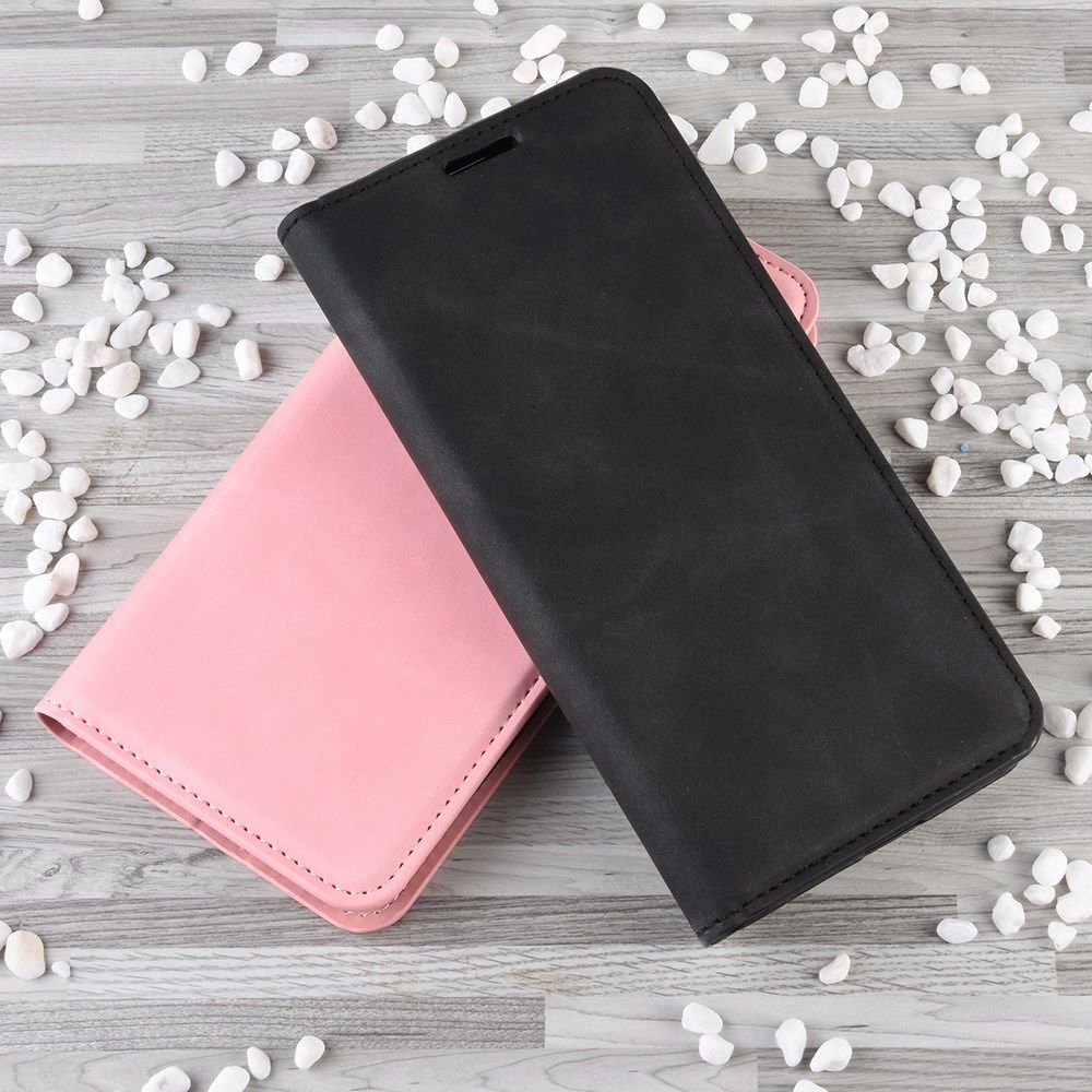 Oppo Reno 3 Hoesje Zijdezacht Kunstleer Portemonnee Zwart afbeelding 5